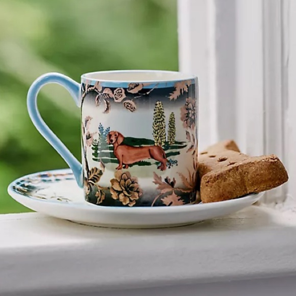 Anthropologie Portobello Stoneware Espresso Cup & Saucer